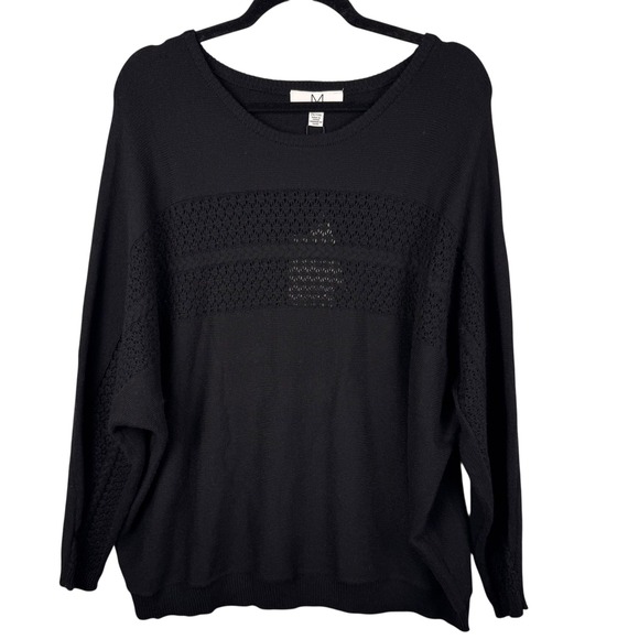 Magaschoni Sweater Top Woman 2X/2TG Black Viscose Blend Knit Career Casual - Picture 1 of 10